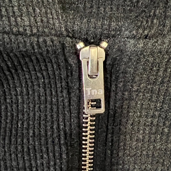 TNA Waffle Crop Black Zip-Up Hoodie - Picture 3 of 16